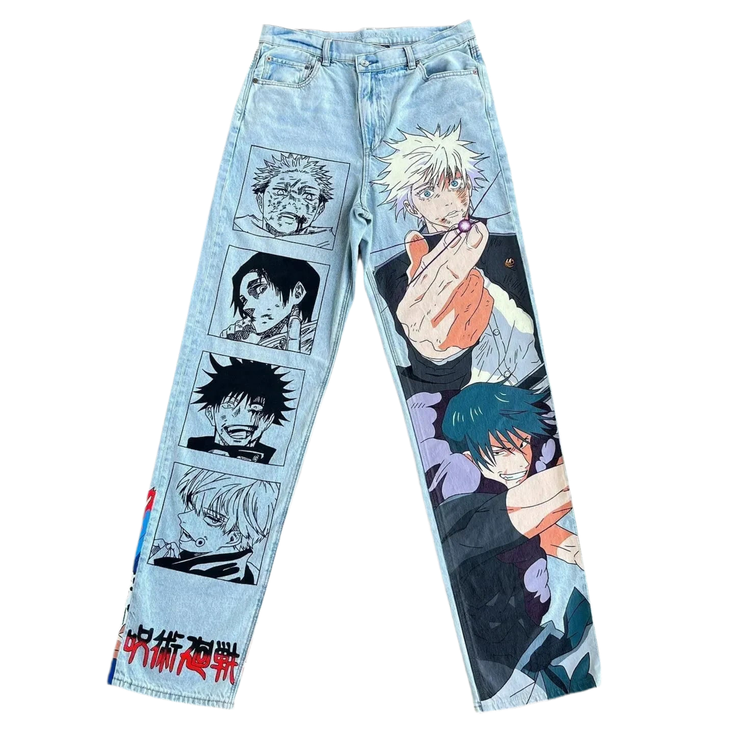 Vintage Anime Custom Print on Jeans