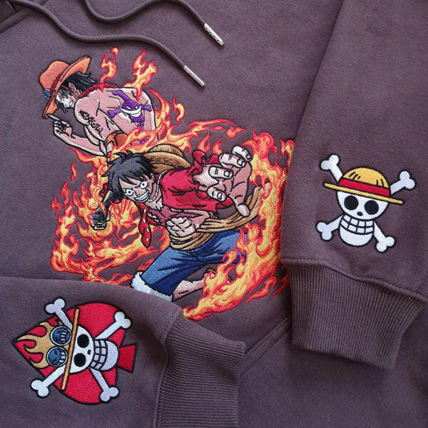 Luffy x Ace: 'The Brothers' Dark Hoodie Collection.