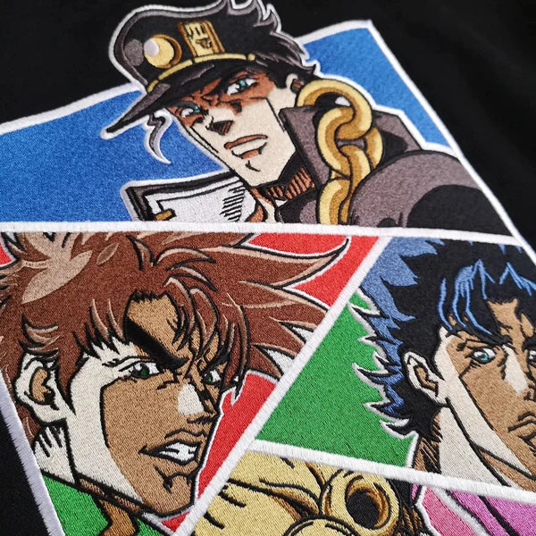 Bizarre Threads: JoJo's Bizarre Adventure Anime Embroidered Hoodie Collection.