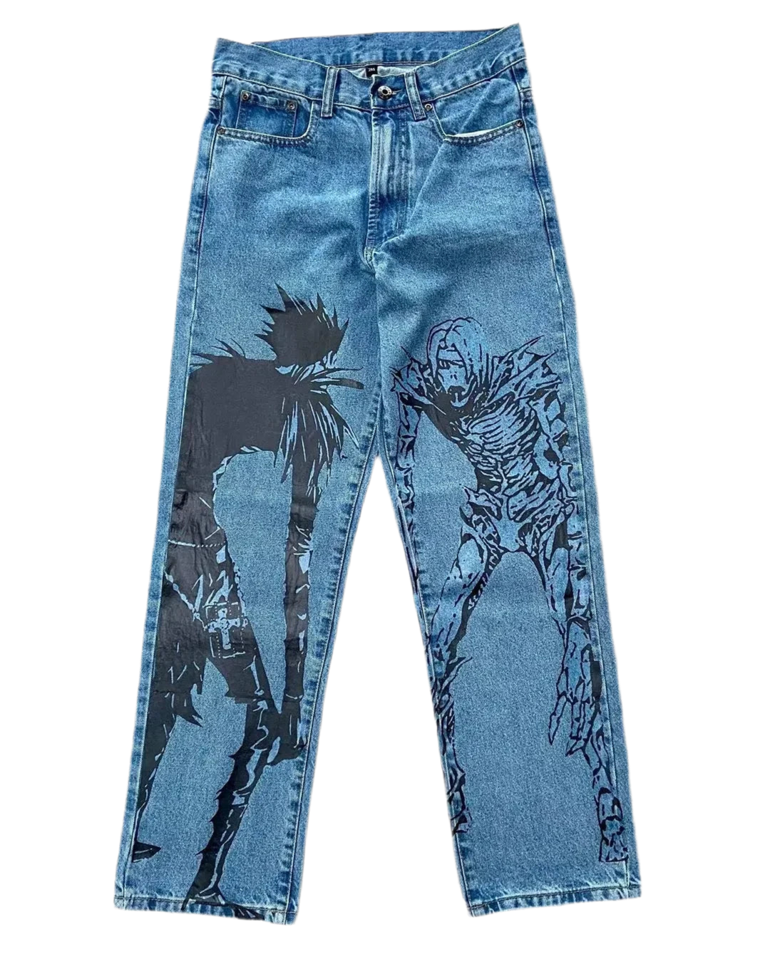 Vintage Anime Custom Print on Jeans