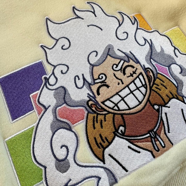 Legendary Luffy Gear 5 Face Embroidered Hoodie