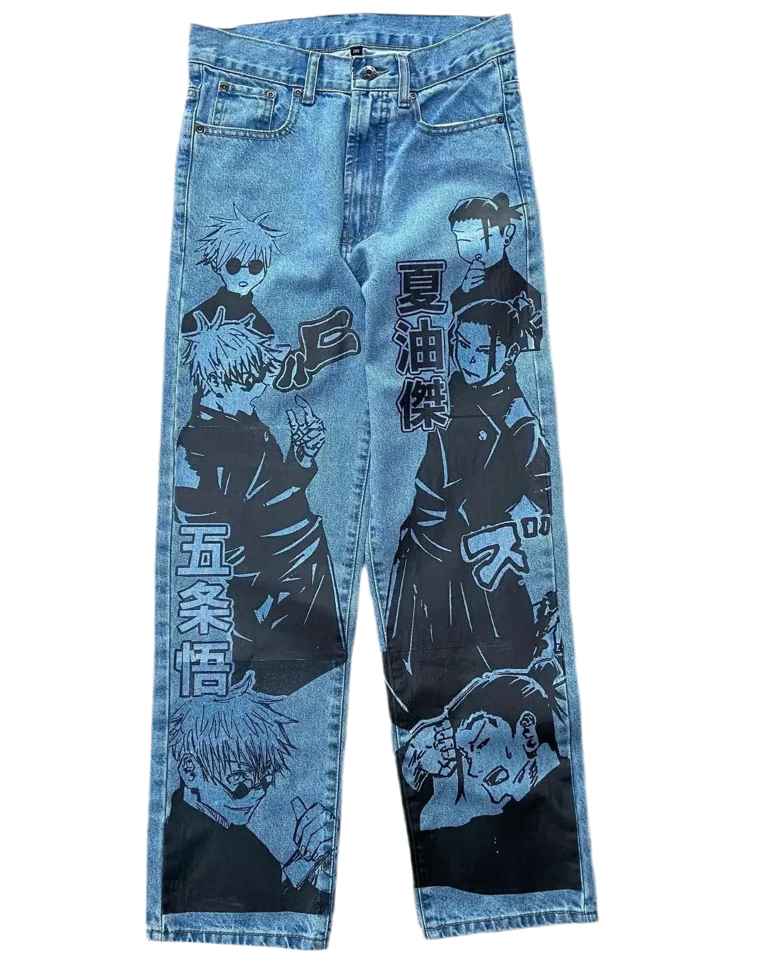 Vintage Anime Custom Print on Jeans