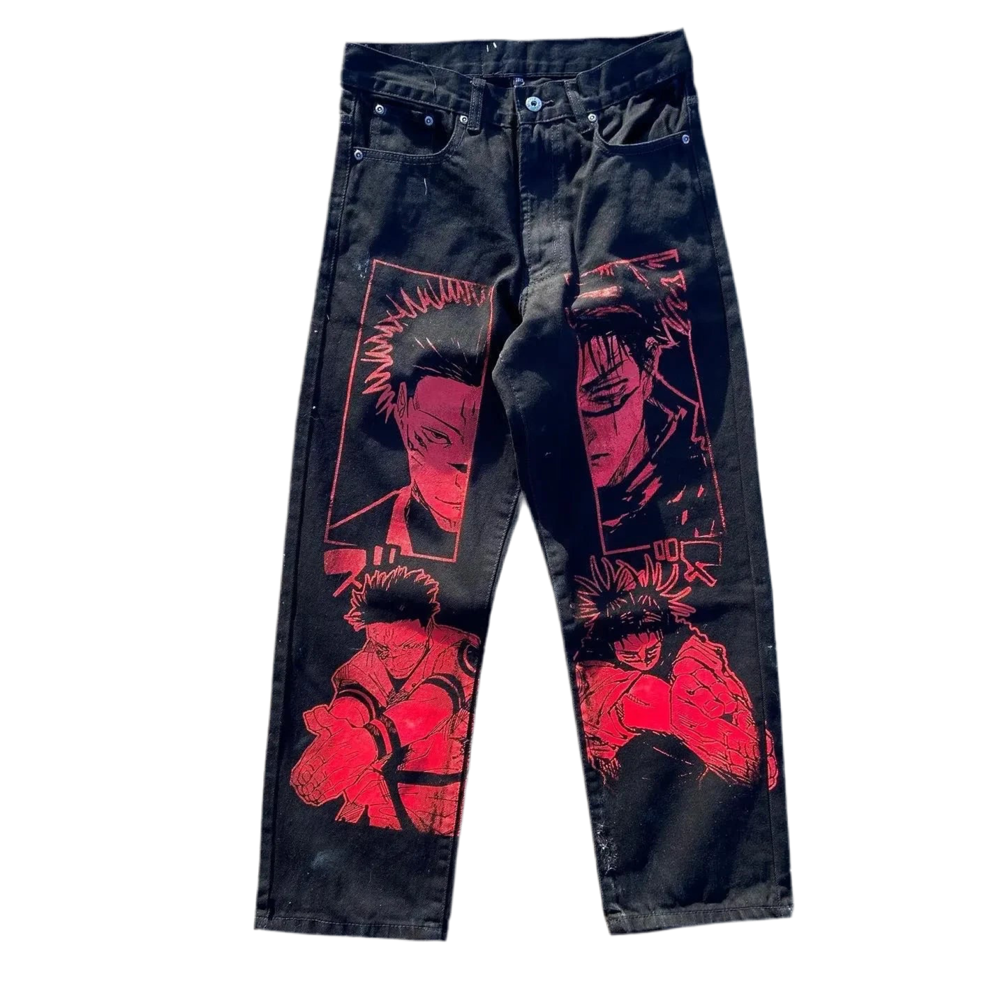 Vintage Anime Custom Print on Jeans