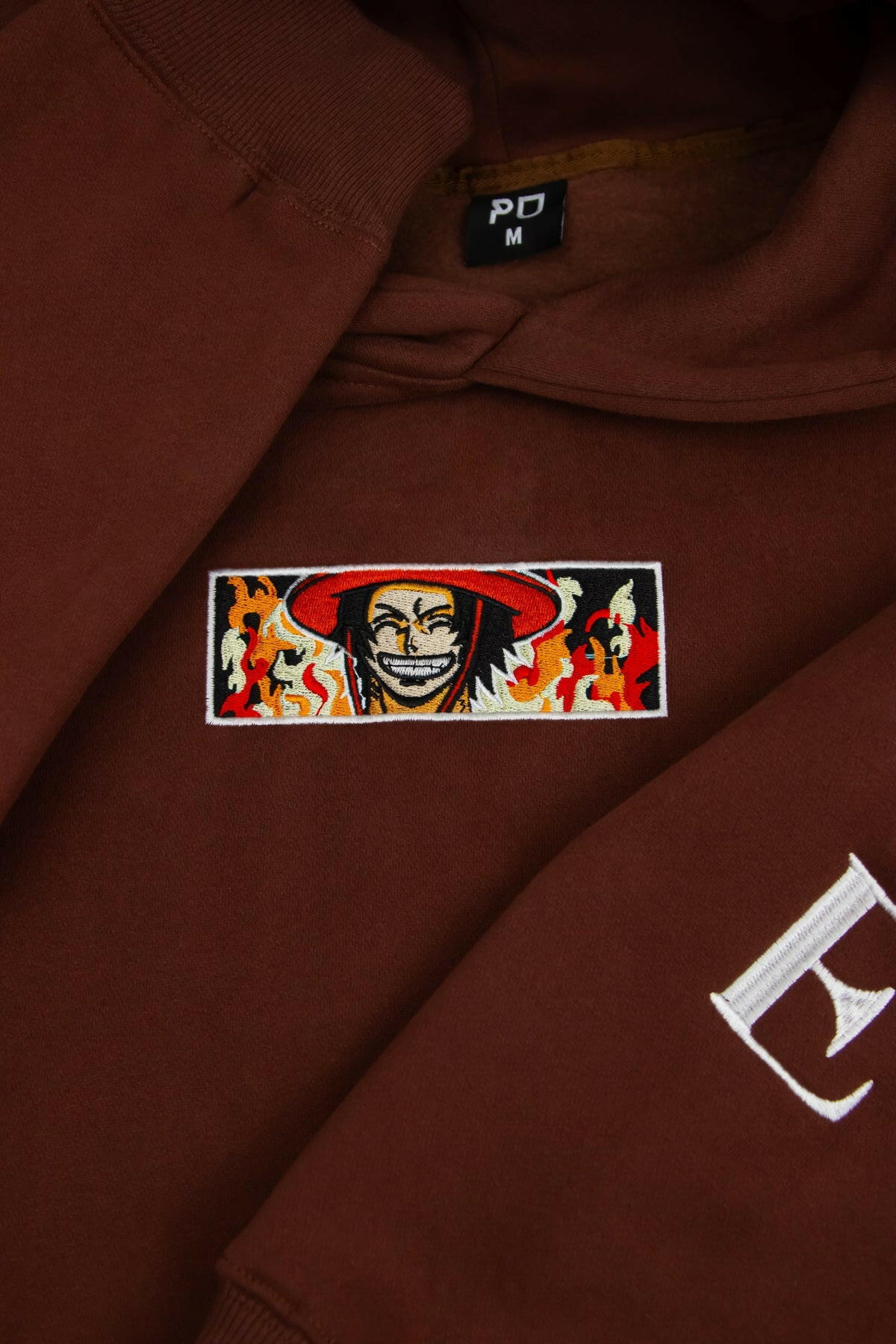 Portgas D. Ace Spade Captain One Piece Anime Embroidered Hoodie Collection.