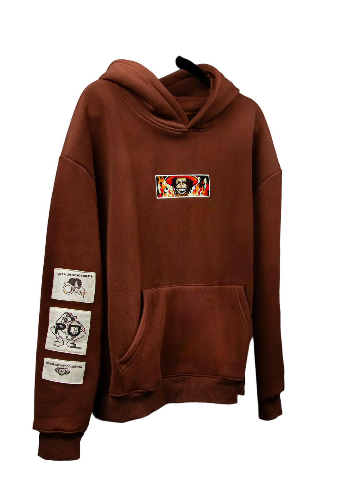 Portgas D. Ace Spade Captain One Piece Anime Embroidered Hoodie Collection.