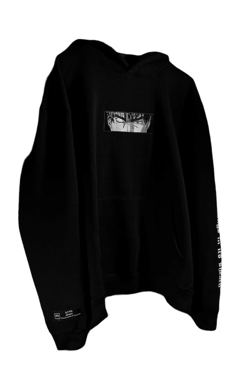 Berserk Guts Black Swordsman Embroidered Hoodie Collection.