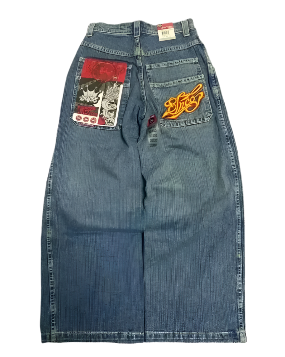 Vintage Anime Custom Print on Jeans