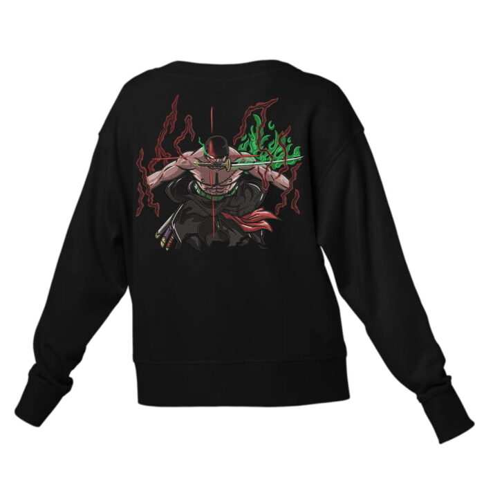 Zoro 'King of Hell' Embroidered Sweatshirt – Master of Three Swords