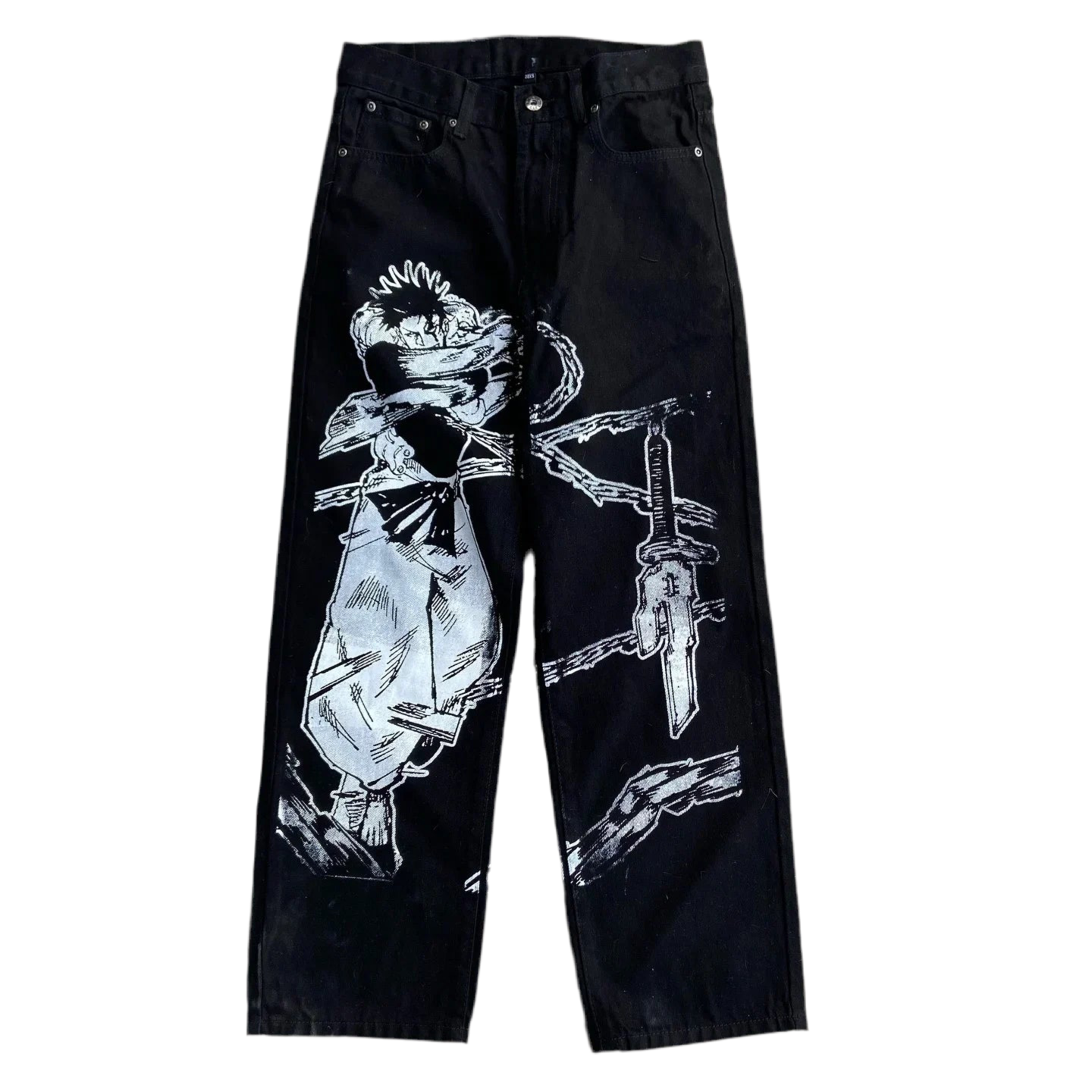 Vintage Anime Custom Print on Jeans