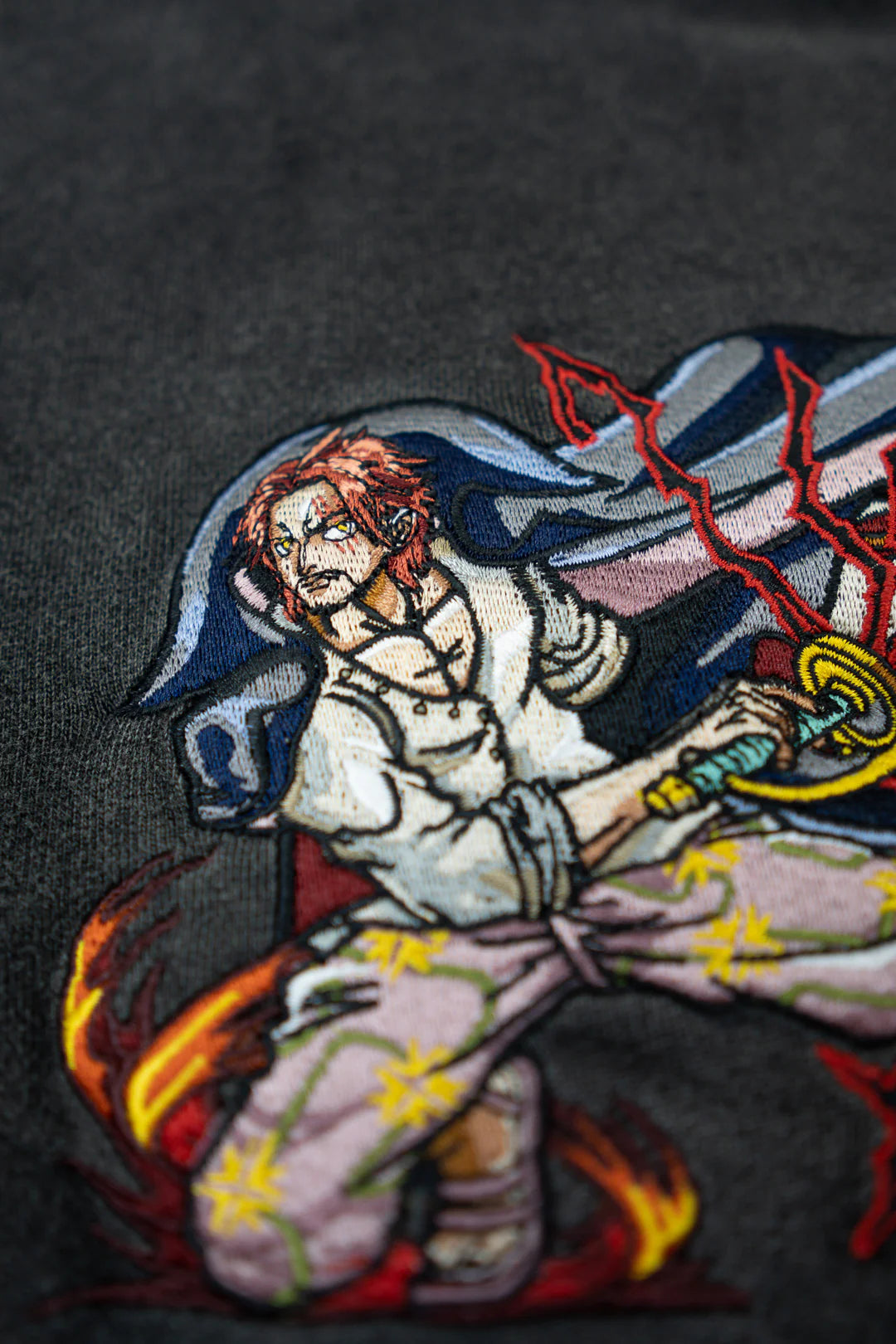 Red Hair Shanks: One Piece Anime Embroidered Hoodie Collection.