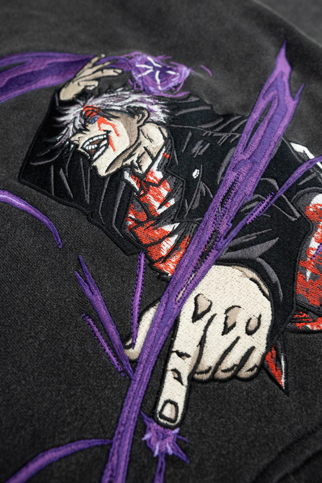 Gojo vs. Toji: The Battle Anime Jujutsu Kaisen Embroidered Hoodie.