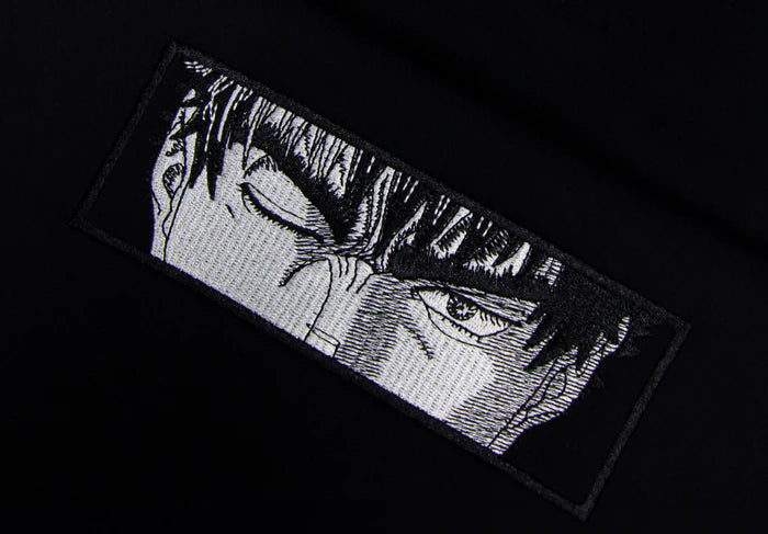 Berserk Guts Black Swordsman Embroidered Hoodie Collection.