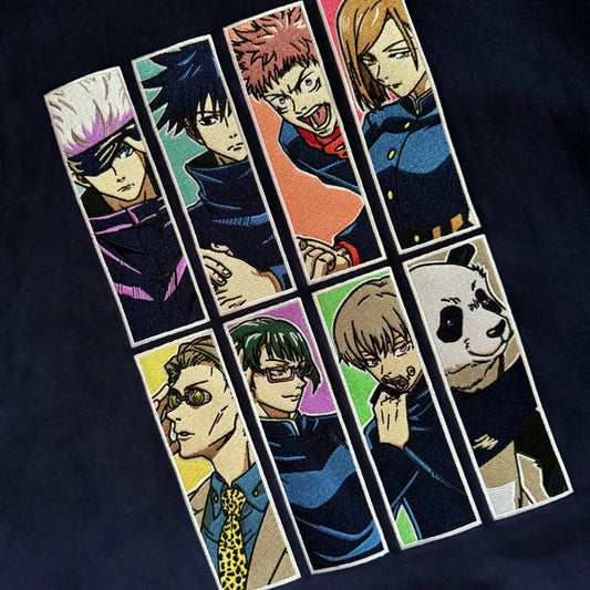 JJK JUJUTSU KAISEN Characters Showcase: Anime Embroidered Hoodie.