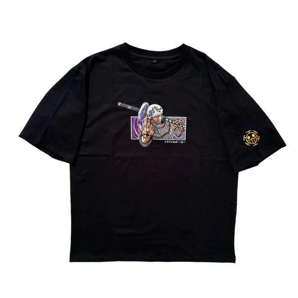 Law's Legacy: Trafalgar D. Water Law One Piece Anime Embroidered Shirts Collection.