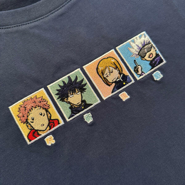 JJK Tee Collection: Jujutsu Kaisen Anime Embroidered Shirts.