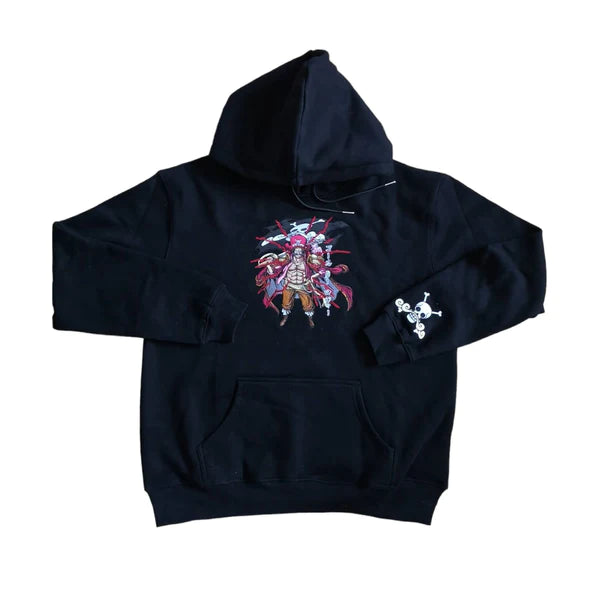 Gol D. Roger Legacy: One Piece Anime Embroidered Hoodie Collection.