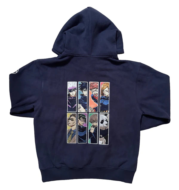 JJK JUJUTSU KAISEN Characters Showcase: Anime Embroidered Hoodie.