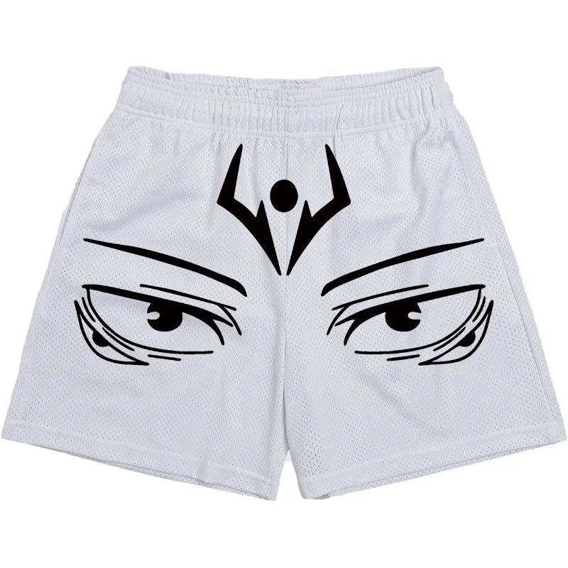 Anime Manga Sports Shorts: Quick Dry Mesh Gym Fitness Shorts with 3D Printing