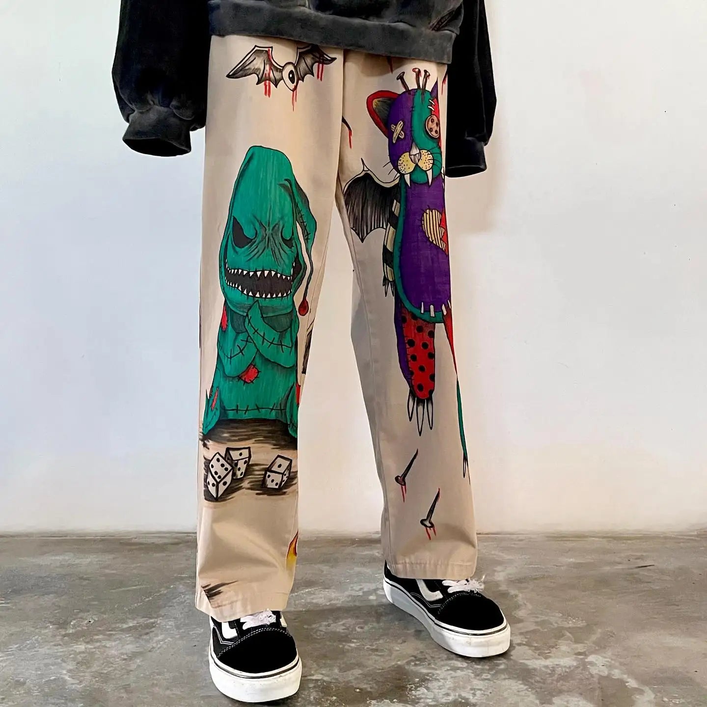 Vintage Anime Custom Print on Jeans