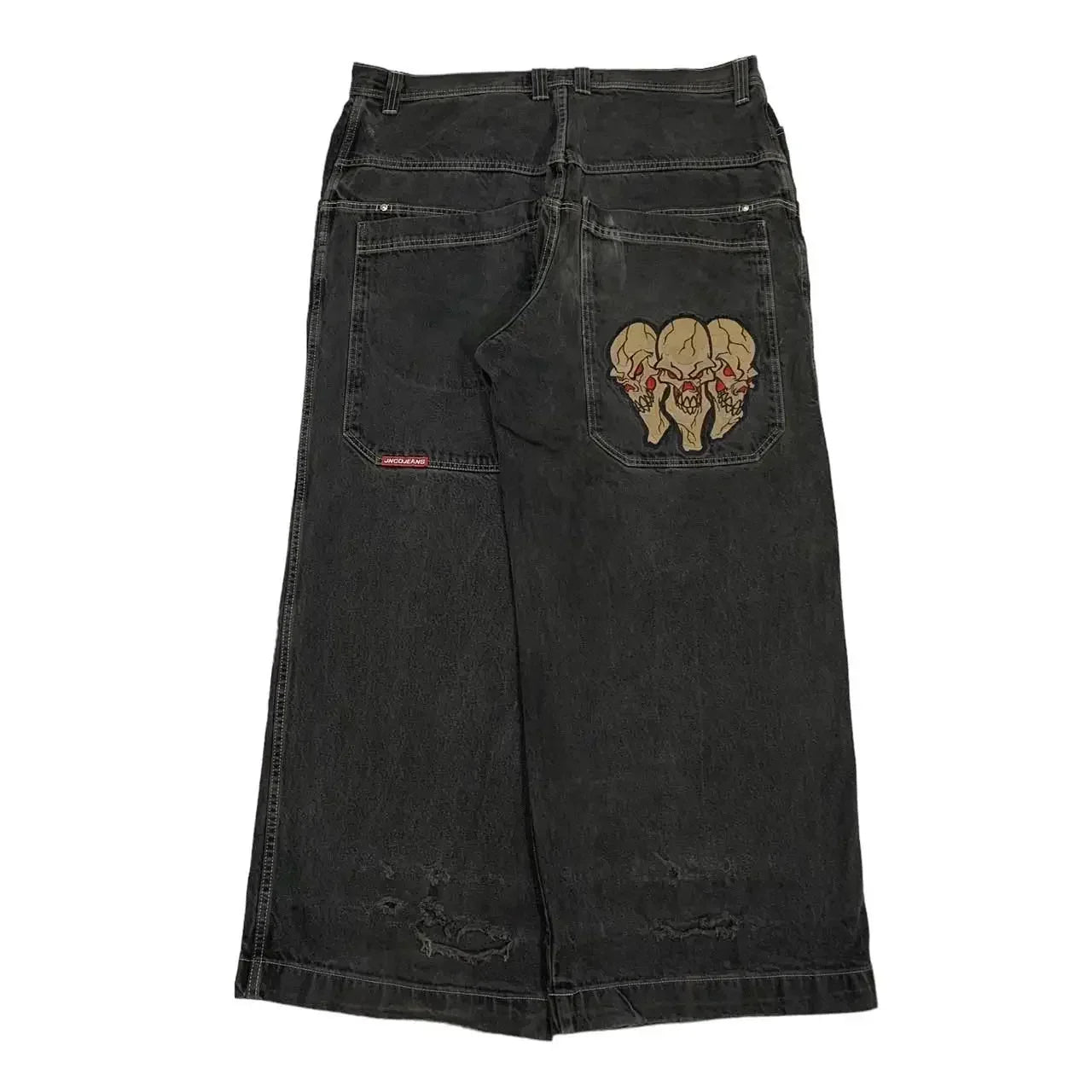 Hip Hop Death Anime Graphic Baggy Jeans: Harajuku Denim Y2K Pants for Men and Women