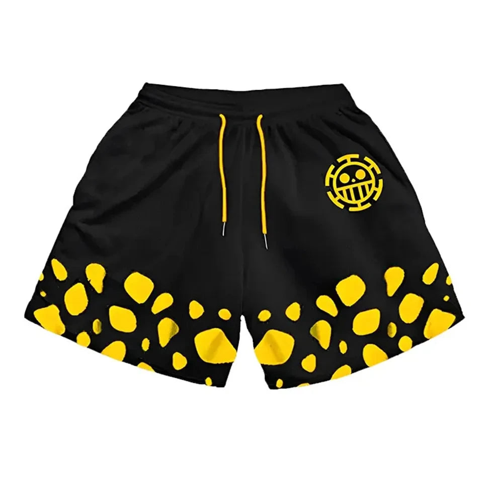 Anime Gym Laufshorts: Schnelltrocknende Workout-Trainings-Fitness-Jogging-Shorts für Männer