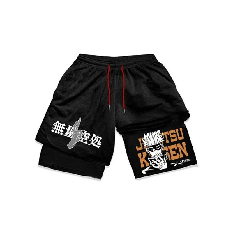 2-in-1-Laufshorts für Herren mit individuellem Design: Fitness-Jogginghose für das Training im Sommer