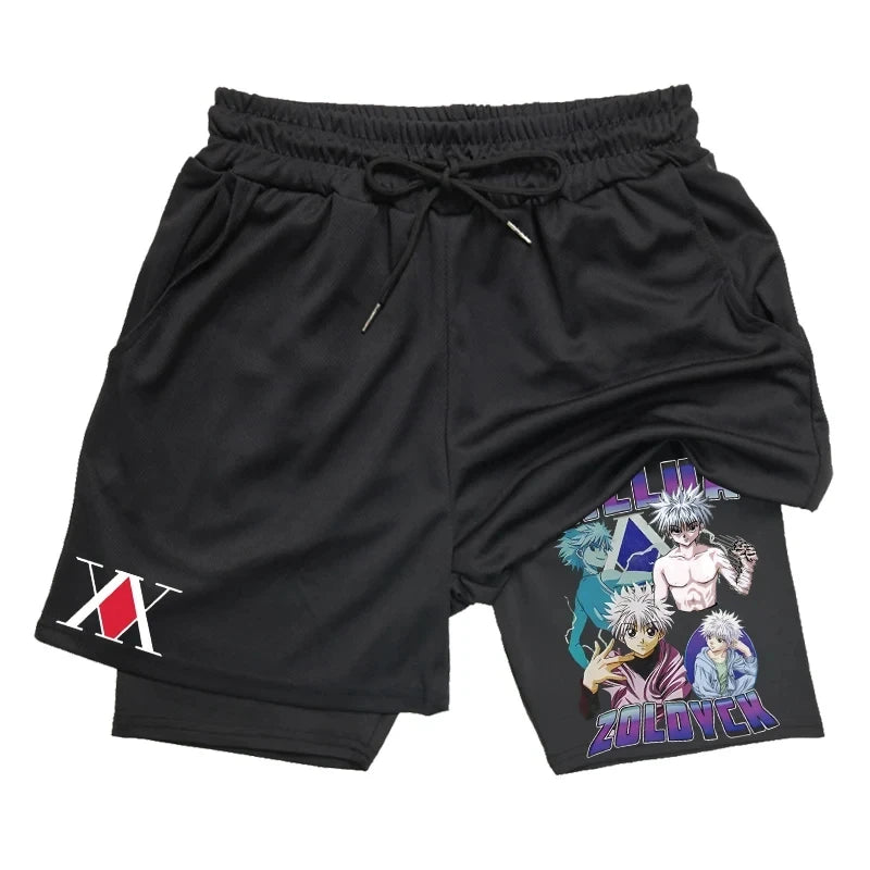 Pantalones cortos de gimnasio Killua Colección de pantalones cortos de anime Hunter X Hunter