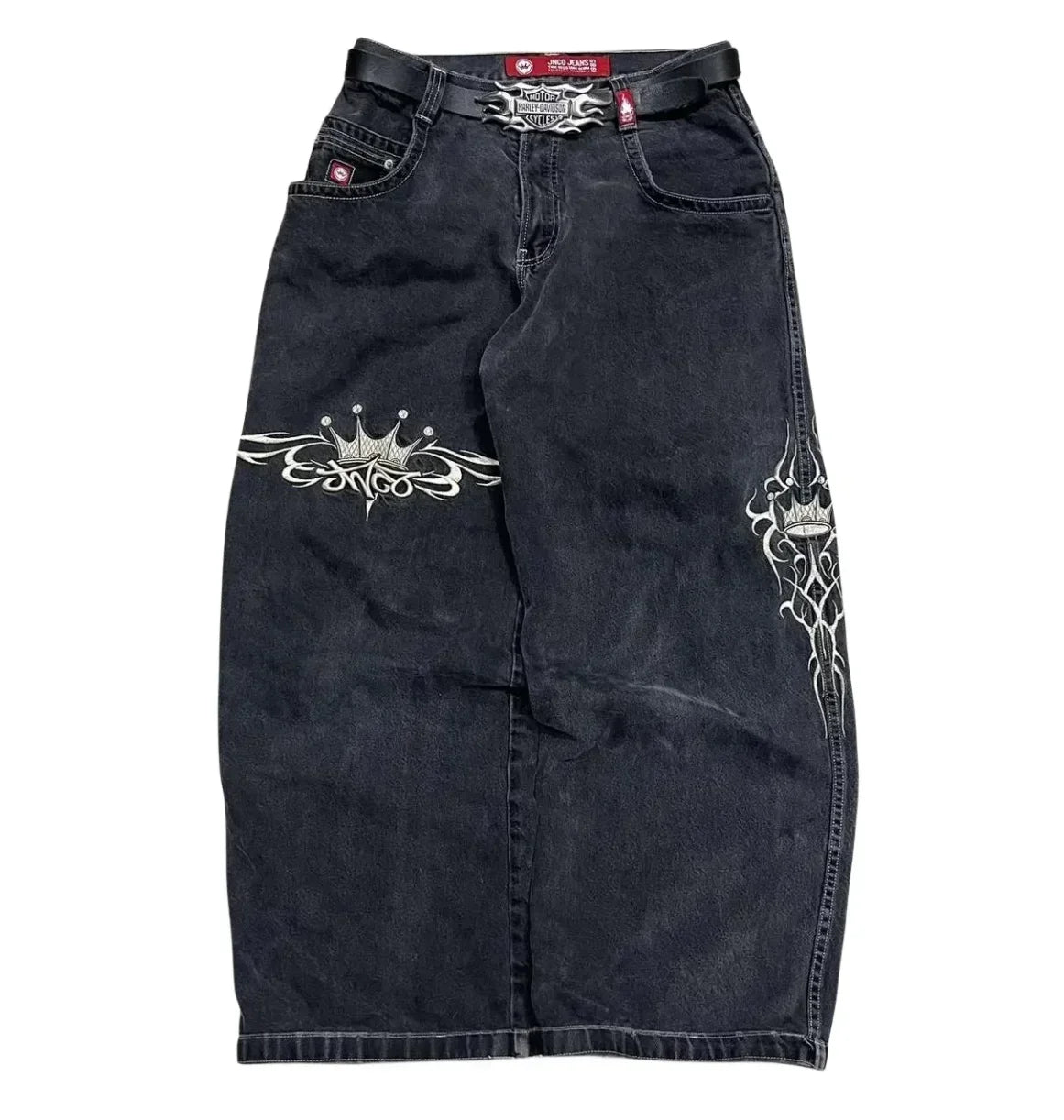 Retro Graphic Baggy Jeans: Hip Hop Anime Print Harajuku Denim Y2K Pants for Men and Women