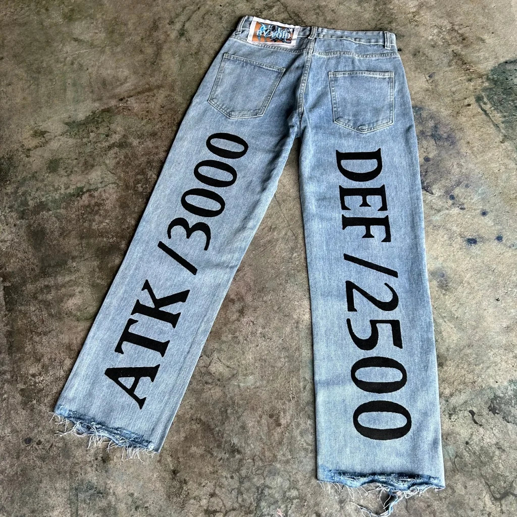 Vintage Anime Custom Print on Jeans