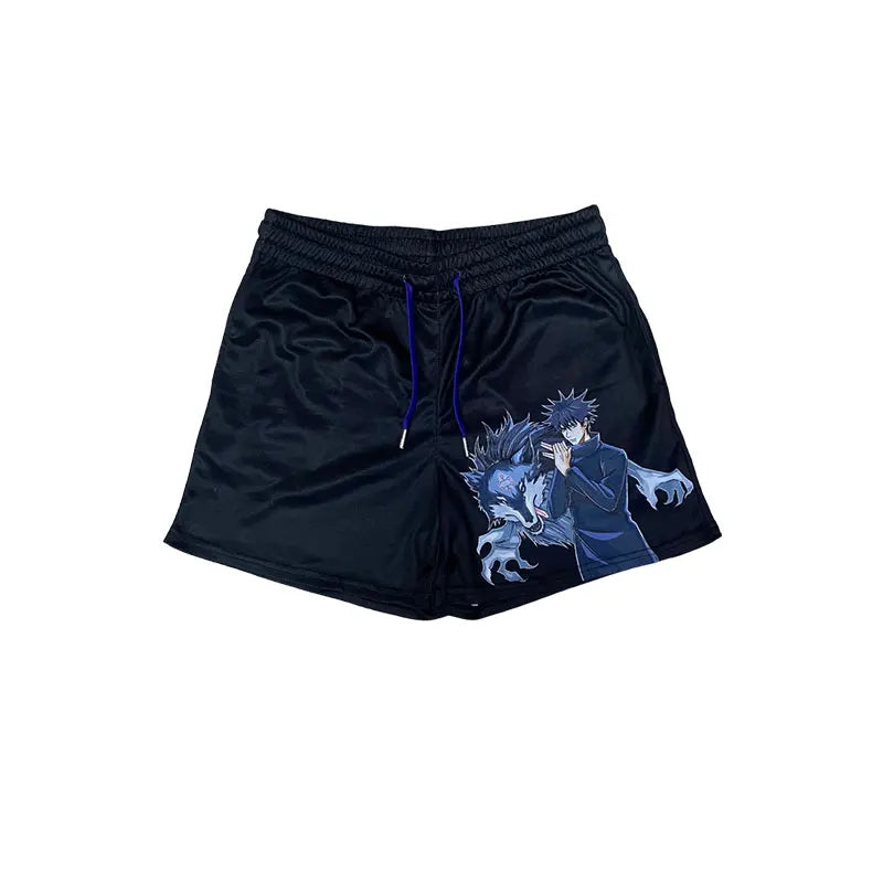 Anime Manga Sports Shorts: Quick Dry Mesh Gym Fitness Shorts with 3D Printing