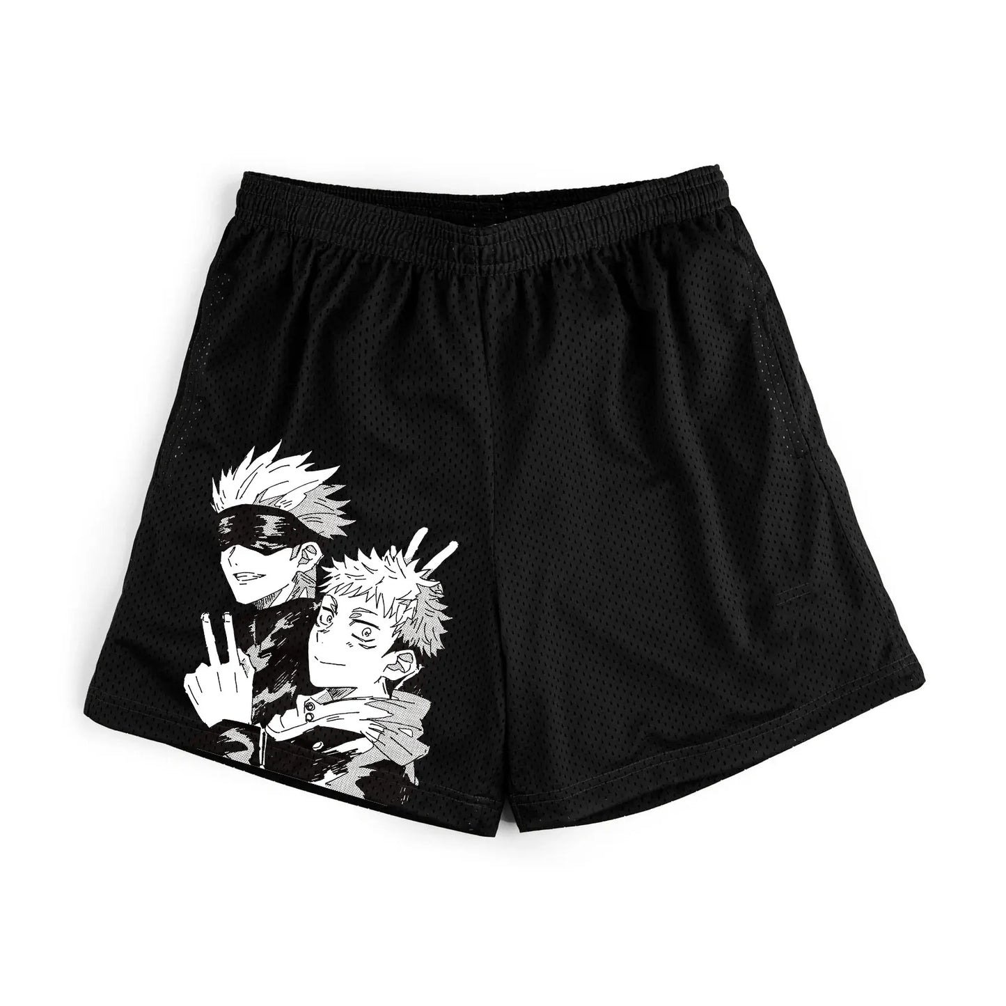 Anime-Manga-Sport-Shorts: Schnelltrocknende Mesh-Fitness-Shorts mit 3D-Druck