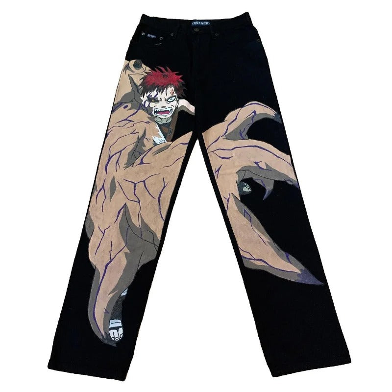 Vintage Anime Custom Print on Jeans