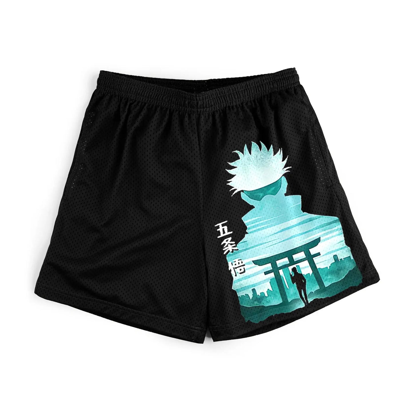 Anime-Manga-Sport-Shorts: Schnelltrocknende Mesh-Fitness-Shorts mit 3D-Druck