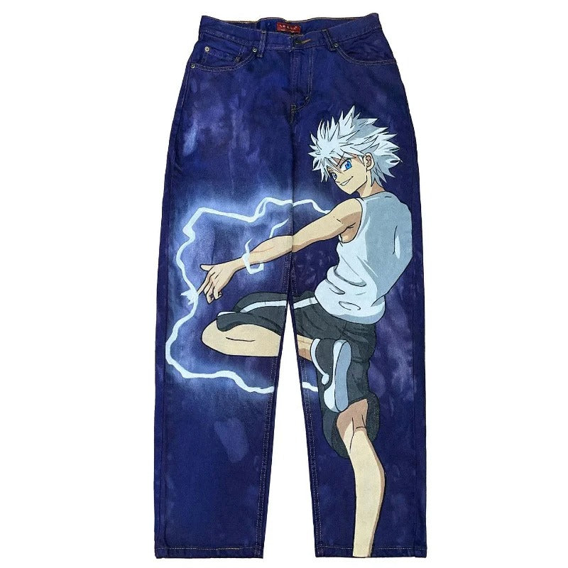 Vintage Anime Custom Print on Jeans