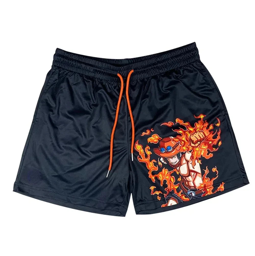 Anime Gym Running Shorts: Quick Dry Workout Training Fitness Jogging Short Pants for Men