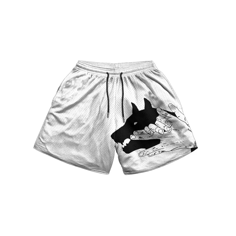 Anime Manga Sports Shorts: Quick Dry Mesh Gym Fitness Shorts with 3D Printing