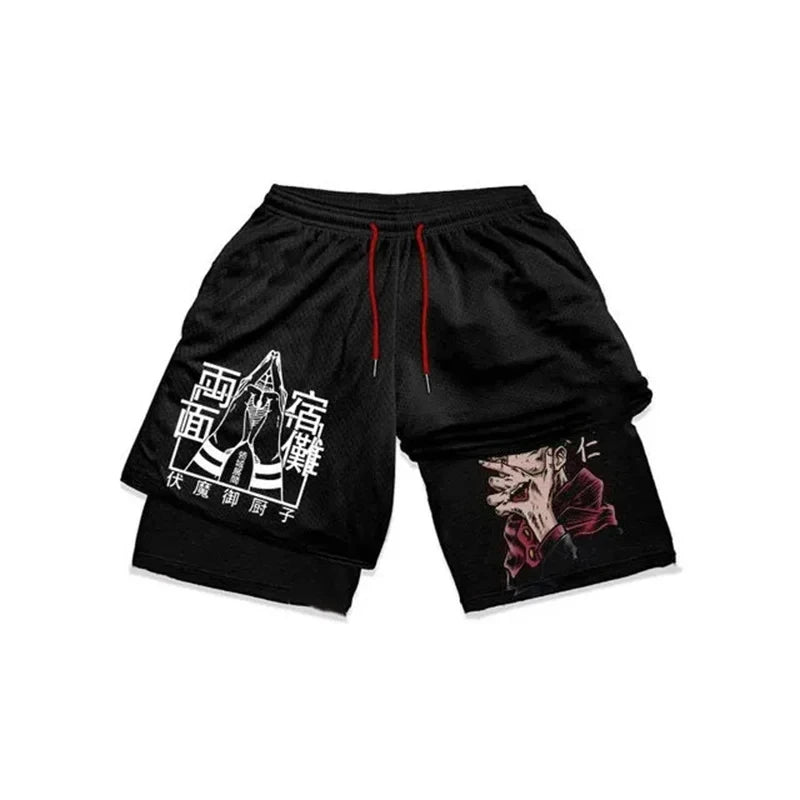 2-in-1-Laufshorts für Herren mit individuellem Design: Fitness-Jogginghose für das Training im Sommer