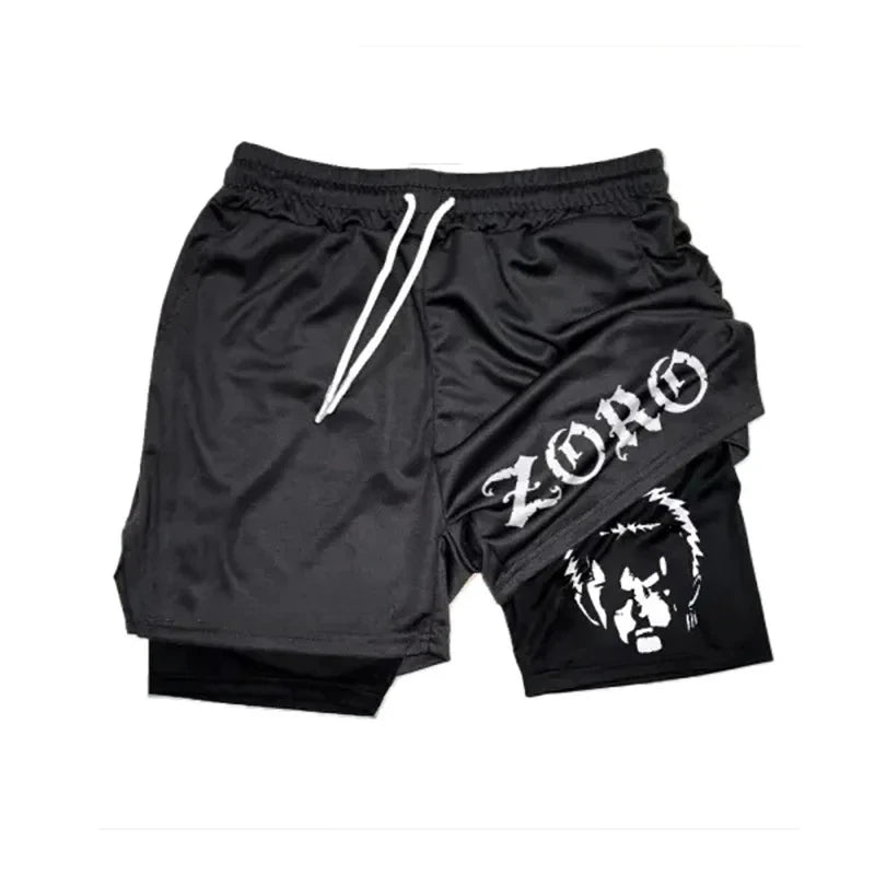 Mixed Anime Gym Shorts Workout Mesh Performance Shorts