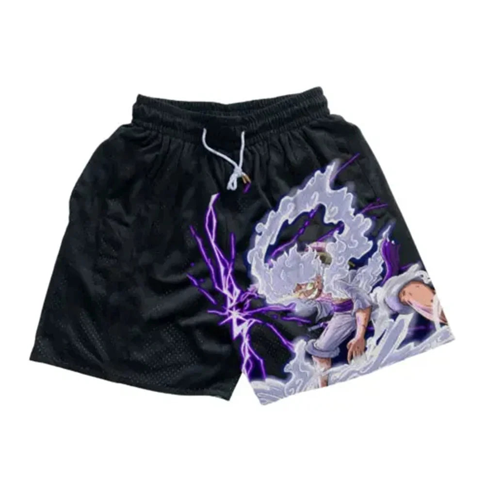 Anime Gym Laufshorts: Schnelltrocknende Workout-Trainings-Fitness-Jogging-Shorts für Männer