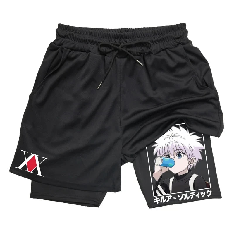 Pantalones cortos de gimnasio Killua Colección de pantalones cortos de anime Hunter X Hunter