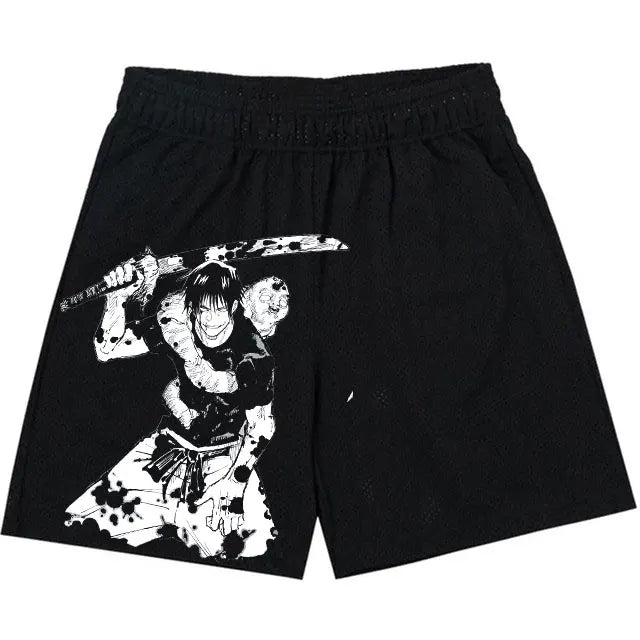 Anime Manga Sports Shorts: Quick Dry Mesh Gym Fitness Shorts with 3D Printing