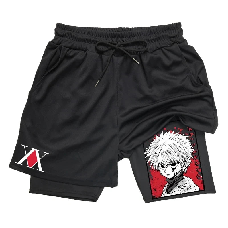 Pantalones cortos de gimnasio Killua Colección de pantalones cortos de anime Hunter X Hunter