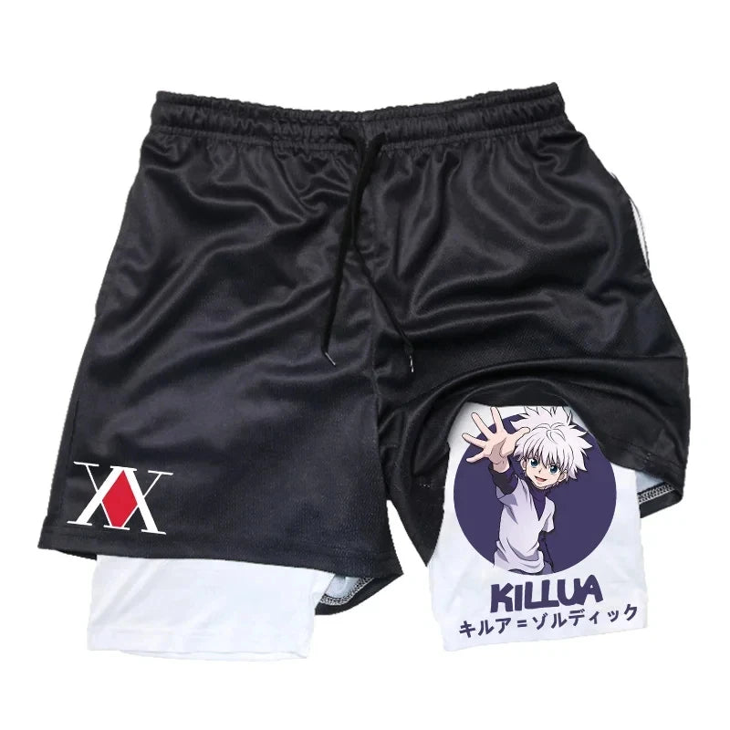 Pantalones cortos de gimnasio Killua Colección de pantalones cortos de anime Hunter X Hunter