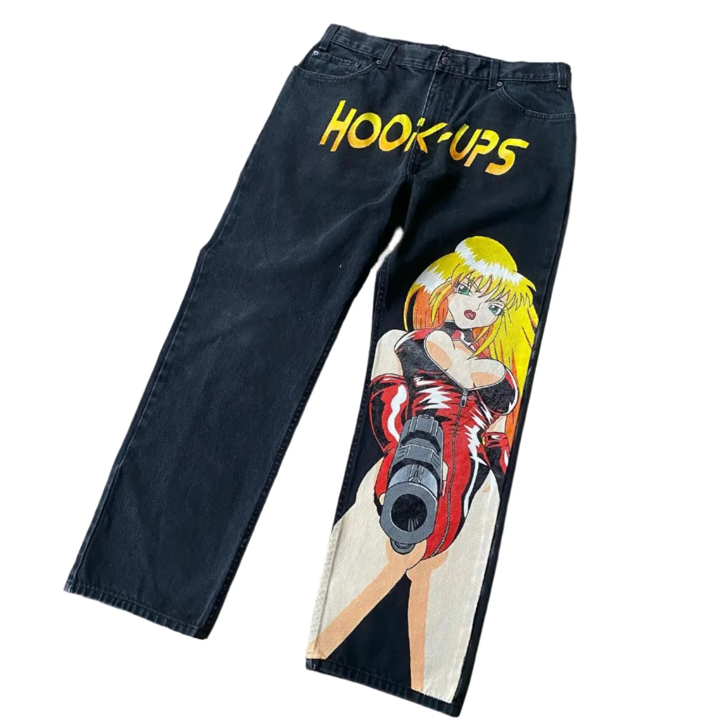 Vintage Anime Custom Print on Jeans