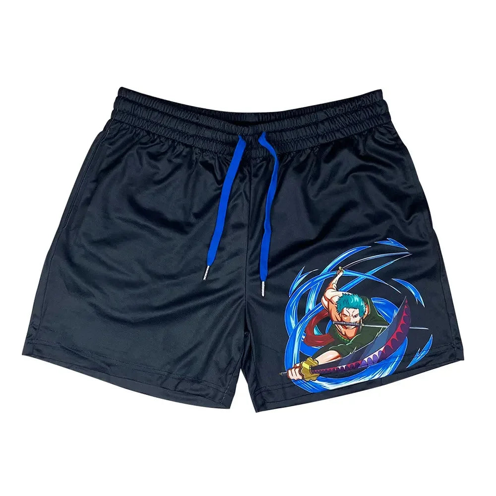 Anime Gym Laufshorts: Schnelltrocknende Workout-Trainings-Fitness-Jogging-Shorts für Männer