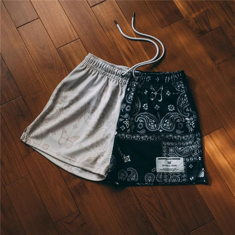 RYOKO RAIN Summer Mesh Sports Shorts: Quick-Drying Casual Wear for Men and Women at the Beach