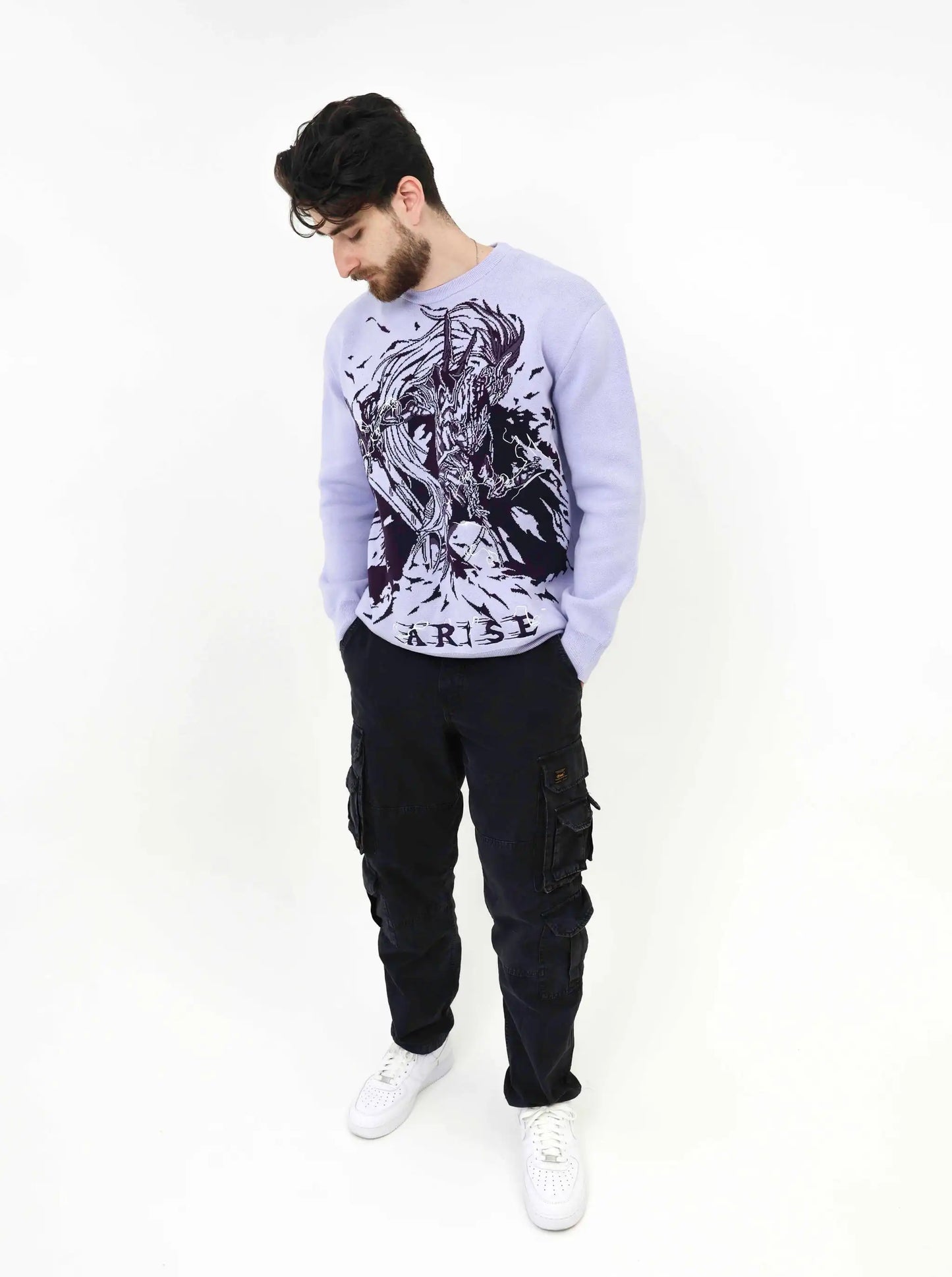 Casual Knitted Sweater: Retro Anime Graphic Streetwear Pullover for Men and Women