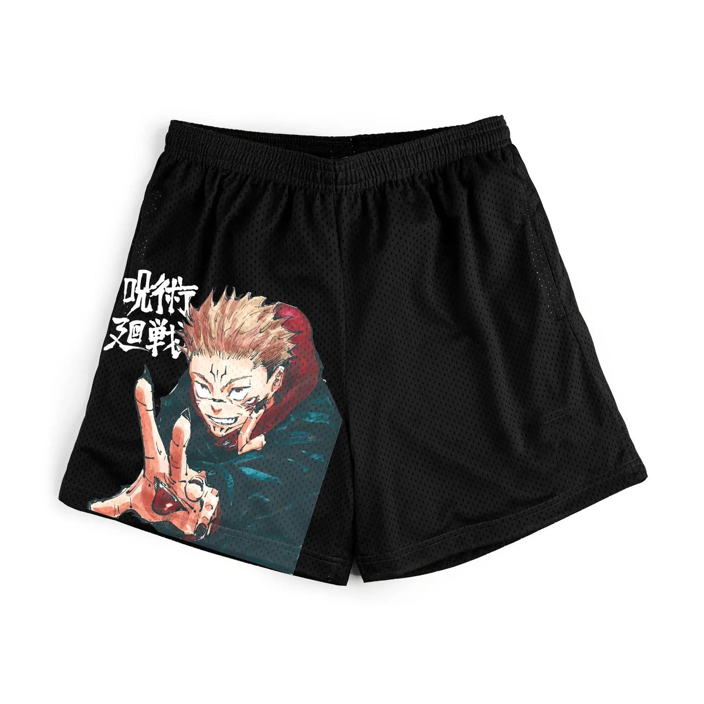 Anime-Manga-Sport-Shorts: Schnelltrocknende Mesh-Fitness-Shorts mit 3D-Druck