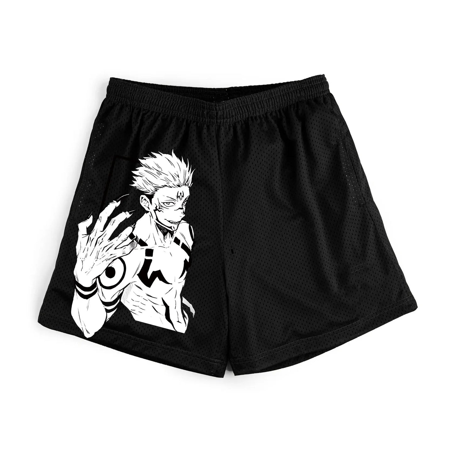 Anime-Manga-Sport-Shorts: Schnelltrocknende Mesh-Fitness-Shorts mit 3D-Druck