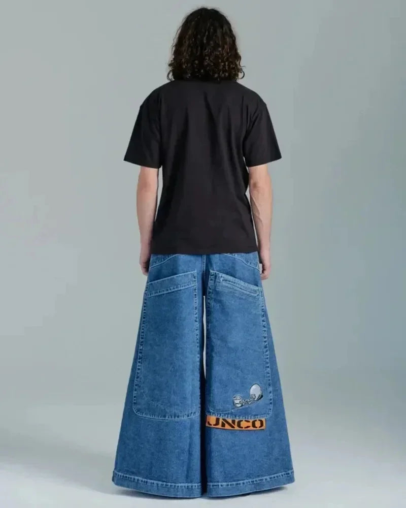 Hip Hop Death Anime Graphic Baggy Jeans: Harajuku Denim Y2K Pants for Men and Women